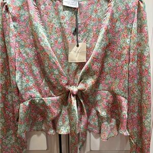 Beautiful Dress Forum Floral Patterned tie front  Top